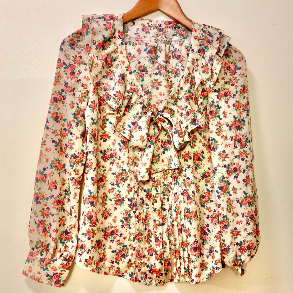 Floral print blouse (size S)